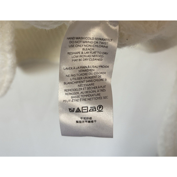 Anthropologie Sweater Large Womens Knit Cream Ruffle Open Knit - Picture 8 of 13